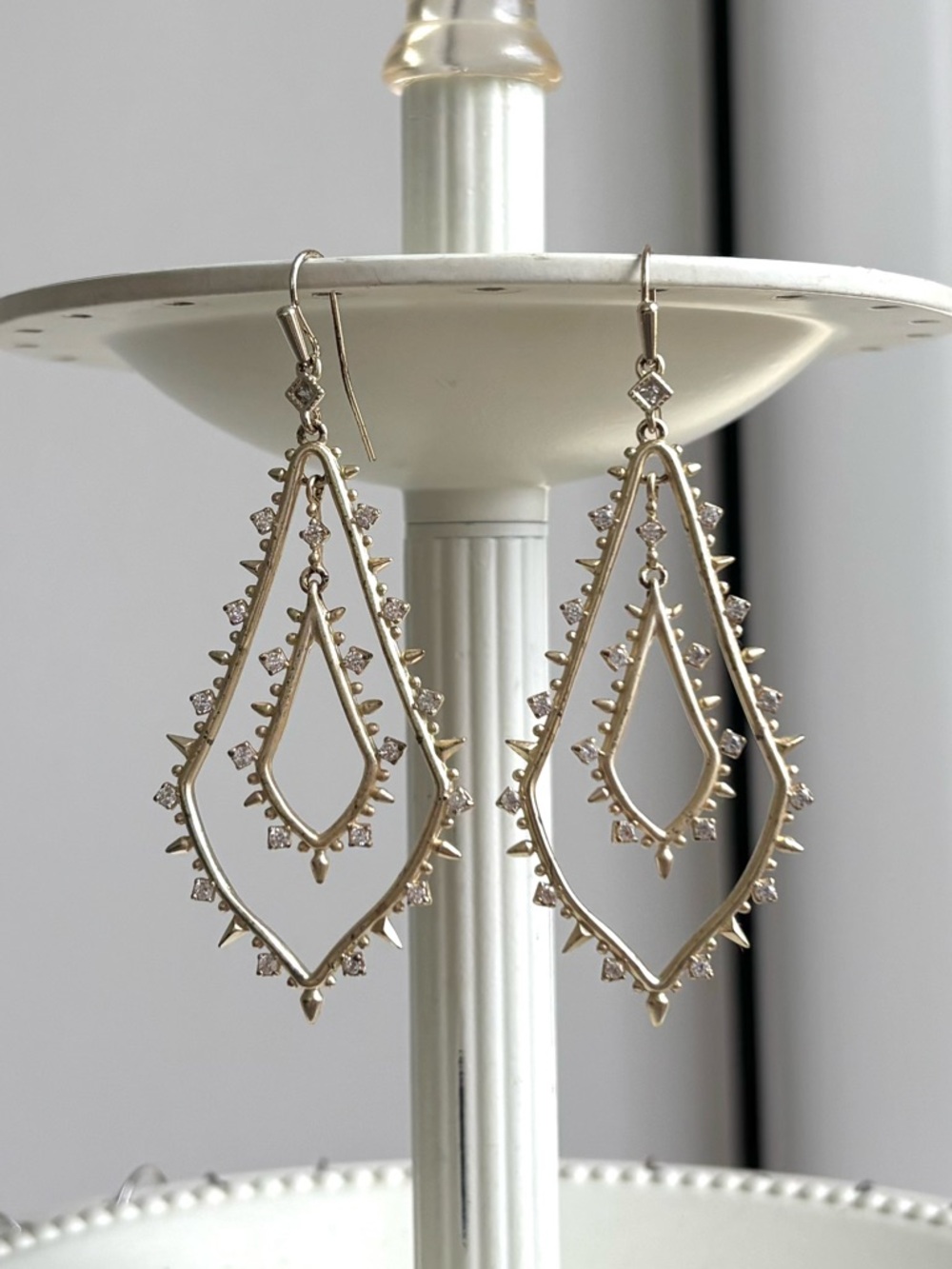 Kendra Scott Alice Dangle Earrings in Gold and Clear Rhinestones